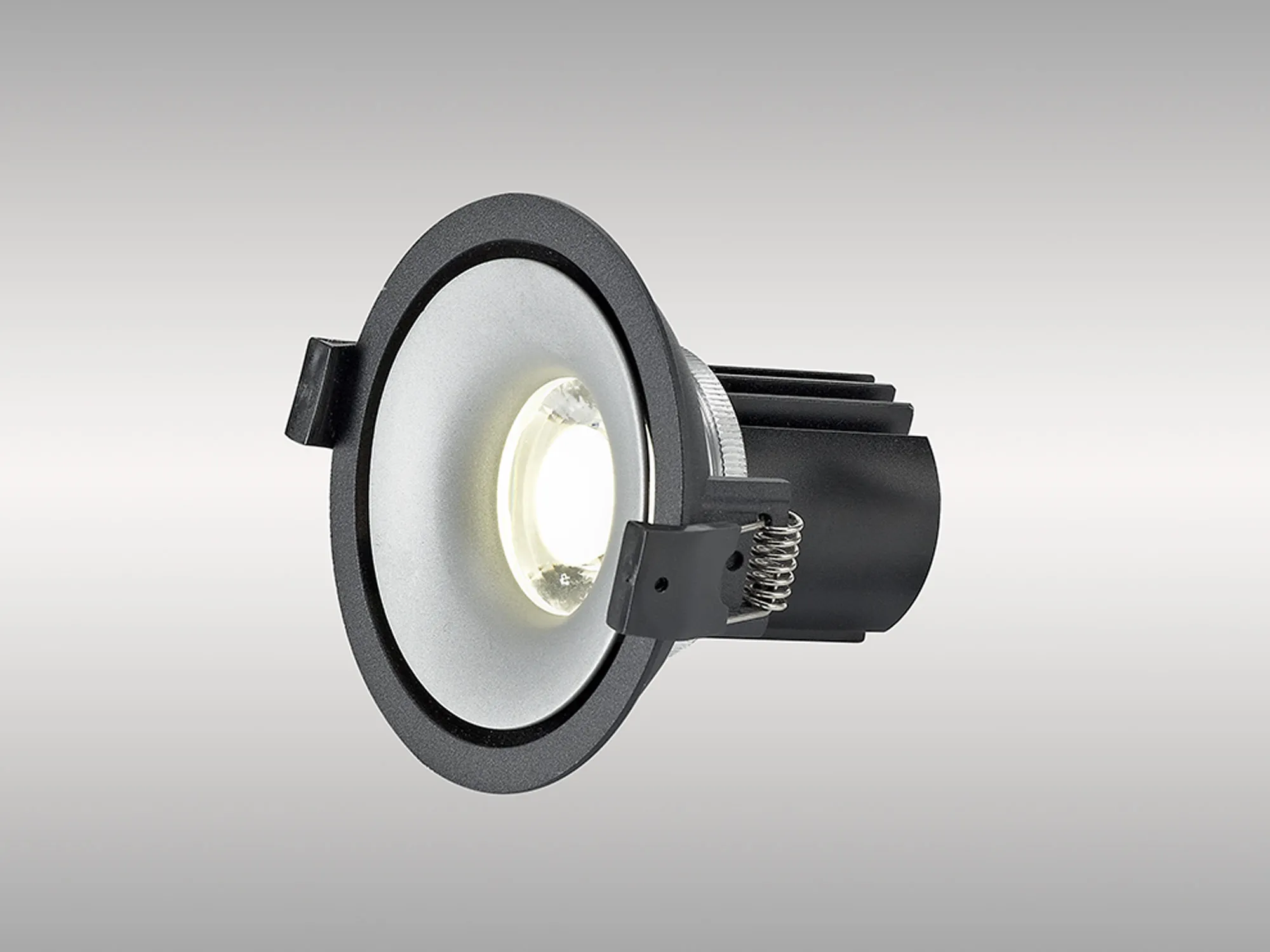 Bolor 9 Tridonic Powered 9W 3000K 840lm 36° CRI>90 LED Engine Black/Silver Fixed Recessed Spotlight, IP20 DM202063  Dlux Bolor 9